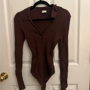 Abercrombie & Fitch long-sleeve ribbed sweater bodysuit